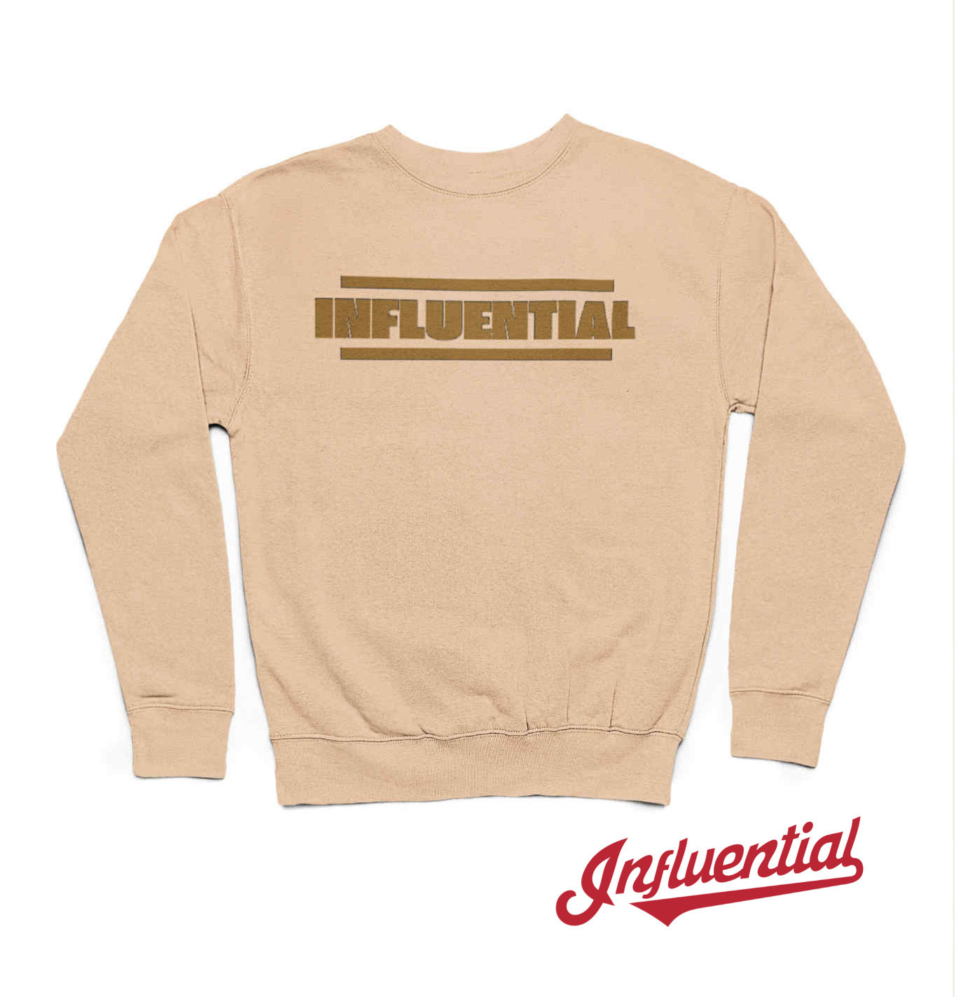 Crème and Brown Crew sweatshirt